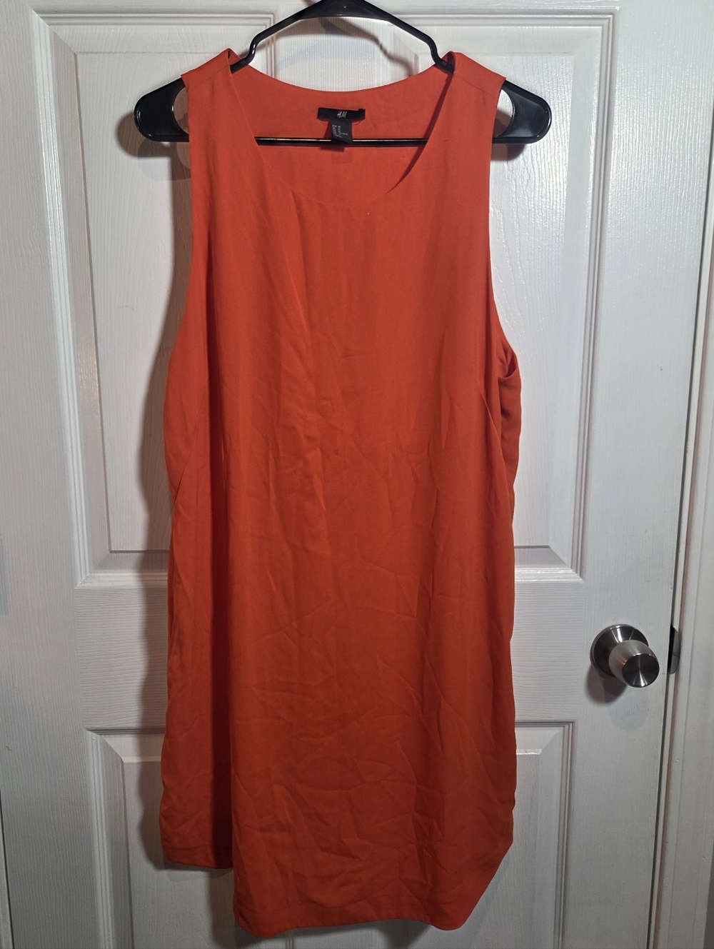 H&M Orange Sleeveless Midi Shift Dress